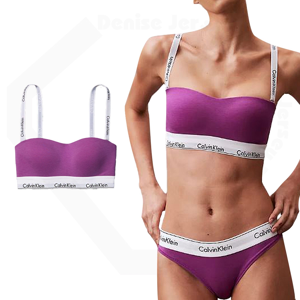 Calvin Klein Modern Cotton 女內衣 棉質寬版鬆緊帶 薄襯運動內衣/CK內衣-紫色