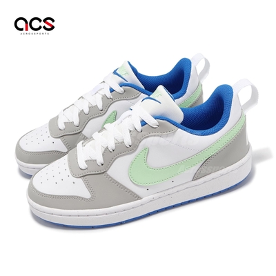 Nike 休閒鞋 Court Borough Low Recraft GS 大童 女鞋 灰 藍 皮革 DV5456-005