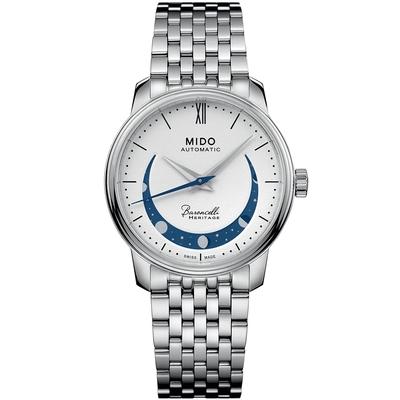 MIDO 美度 官方授權 Baroncelli 永恆系列 微笑月相機械女錶 開學換新季 送禮推薦-33mm M0272071101001