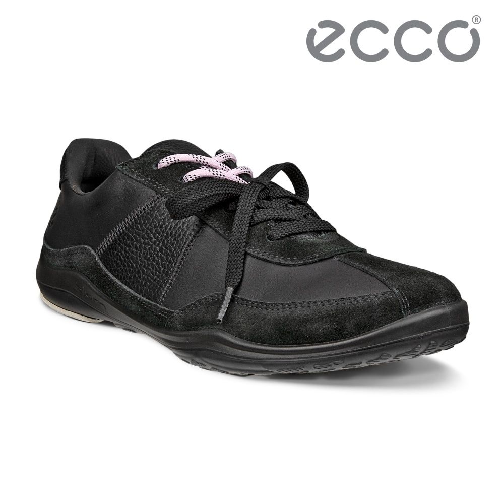 ECCO BIOM LITE TR 健步戶外麂皮拼接低筒皮革運動鞋 女鞋 黑色