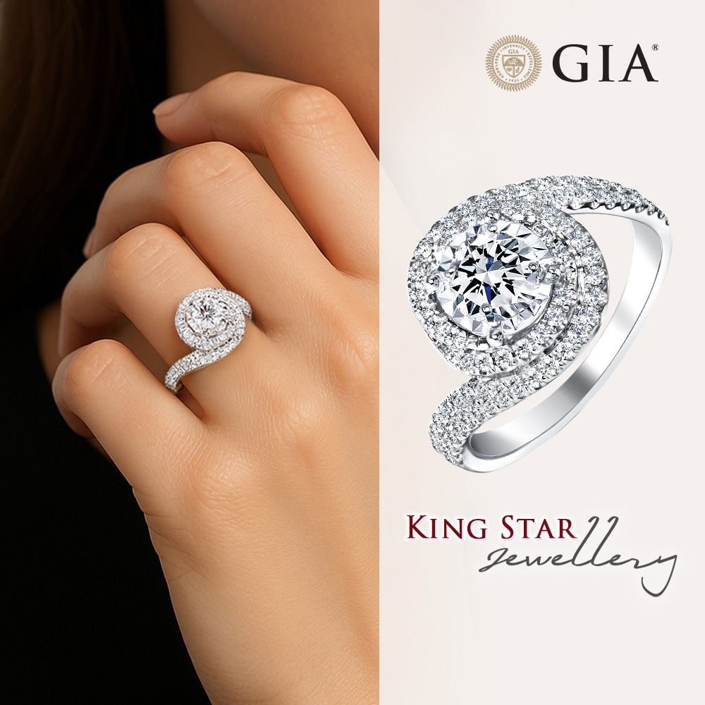 King Star GIA 50分18K D 3EX 天然鑽石戒指環愛華麗款(整體超越5克拉視覺效果/ 八心八箭) | 更多品牌| Yahoo購物中心