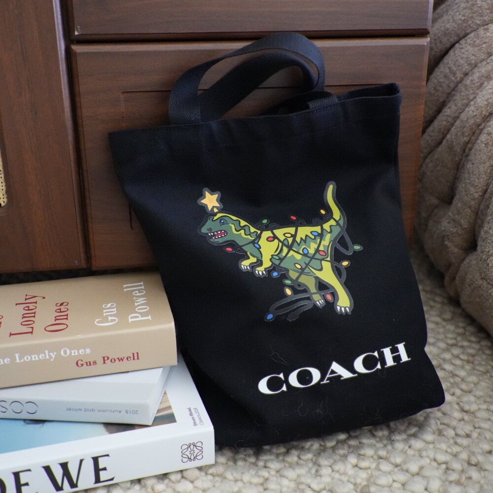 COACH 恐龍托特包(黑)