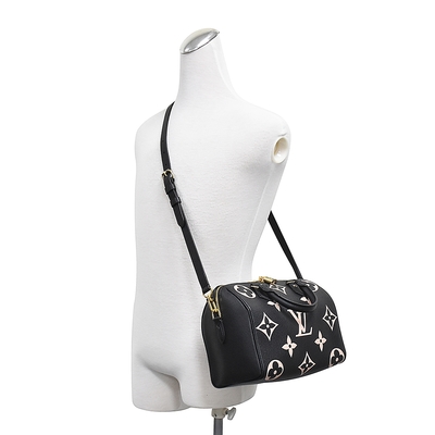 lv包 LV M58947 Speedy粉膚花紋LOGO Monogram Empreinte牛皮拉鍊手提斜背