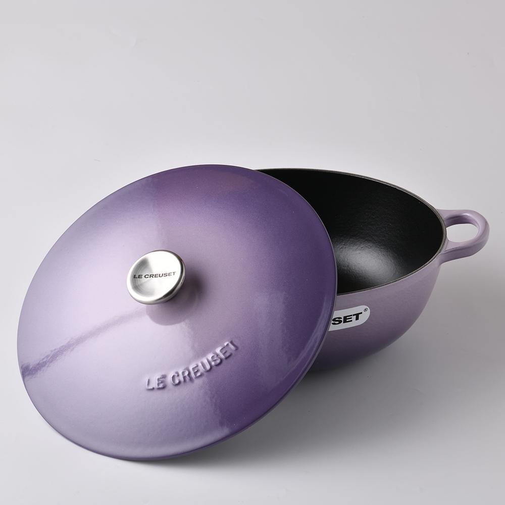 LE CREUSET パープル 鋳鉄鍋 約26cm Le Creuset 媽咪鑄鐵鍋26cm 4.1L 藍鈴紫法國製媽咪鍋炒鍋湯鍋燉鍋