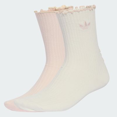 【adidas 愛迪達】 荷葉邊中筒襪 2 雙入 男/女 - Originals KR4221