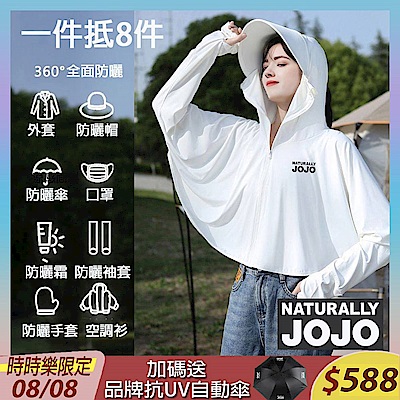 NATURALLY JOJO極輕薄抗UV玻尿酸斗篷防曬外套-兩色任選(防曬/玻尿酸/抗UV/透氣排汗/不挑身形)