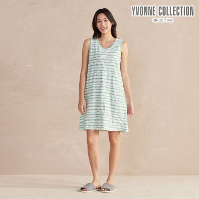 YVONNE 以旺傢飾 凸條提花無袖洋裝-薄荷綠