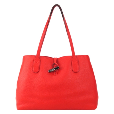 LONGCHAMP ROSEAU ESSENTIAL 竹節托特包(中/紅)