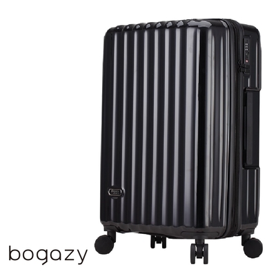 Bogazy 雅典美爵 29吋鏡面光感海關鎖可加大行李箱(宇宙黑)
