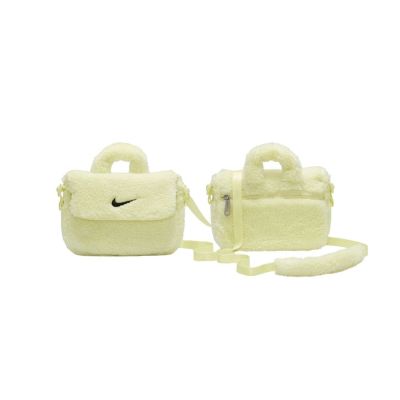 Nike Sportswear Faux Fur 毛毛翻蓋可斜背提把小包 螢光黃 羊羔毛 側背包 FB3039-331
