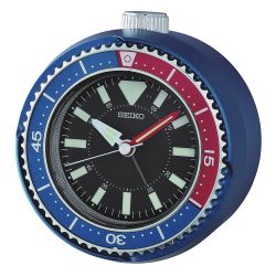 SEIKO 日本精工水藍邊框滑動式秒針靜音掛鐘(QXA378L)-藍-白/31cm
