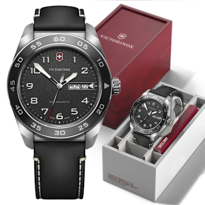 VICTORINOX 瑞士維氏 Swiss Army 啞光 浮雕數字 石英男錶-42mm VISA-242041