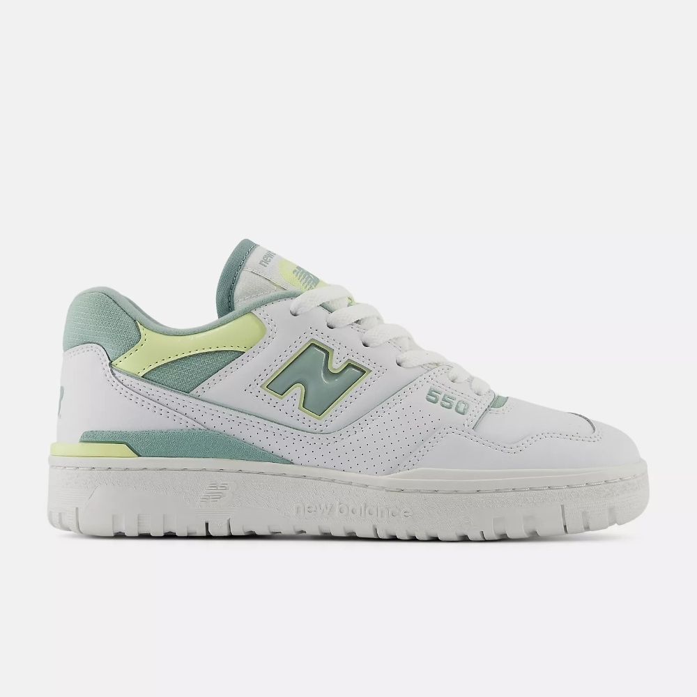 NEW BALANCE 女休閒鞋-白綠色 550系列-BBW550EB-B