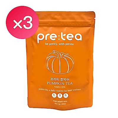 韓國【PRETEA】南瓜茶x1包(1.5gx20入)_1+2組合共3包60入