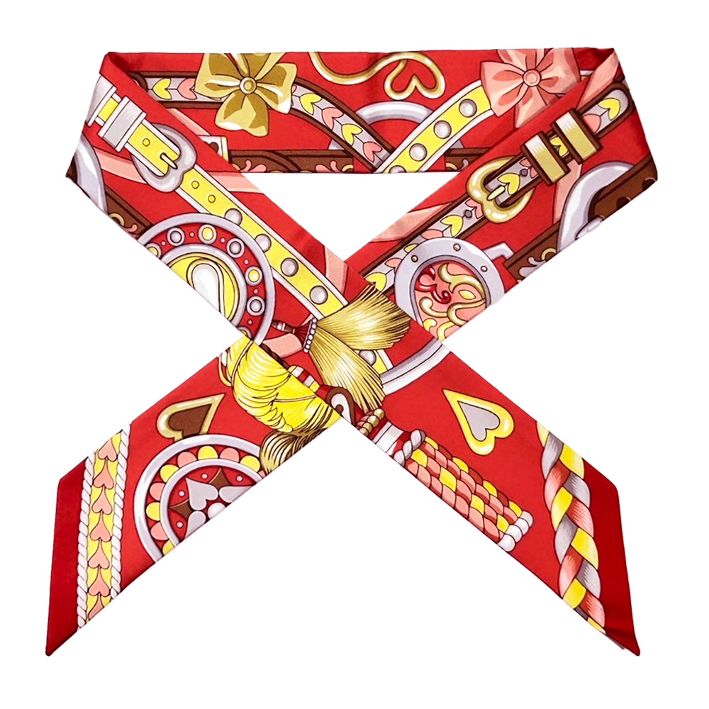 Hermes 愛馬仕】 H064090S 10 經典繽紛印花Harnais de Coeur