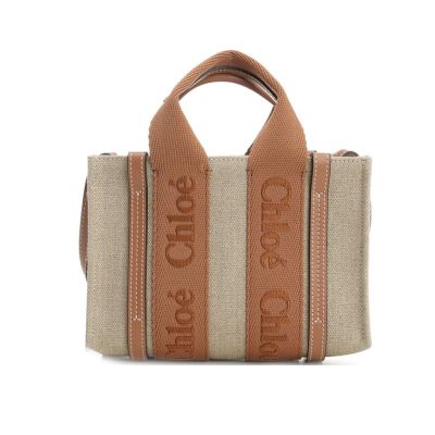 Chloe Woody tote bag帆布迷你兩用包(灰褐色)