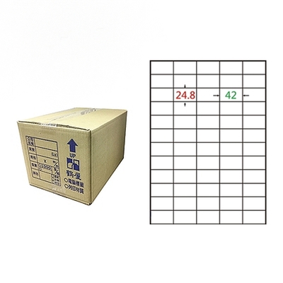 【鶴屋】A4電腦標籤 24.8x42mm 直角 60格 1000張入 / 箱 C2542(LX)