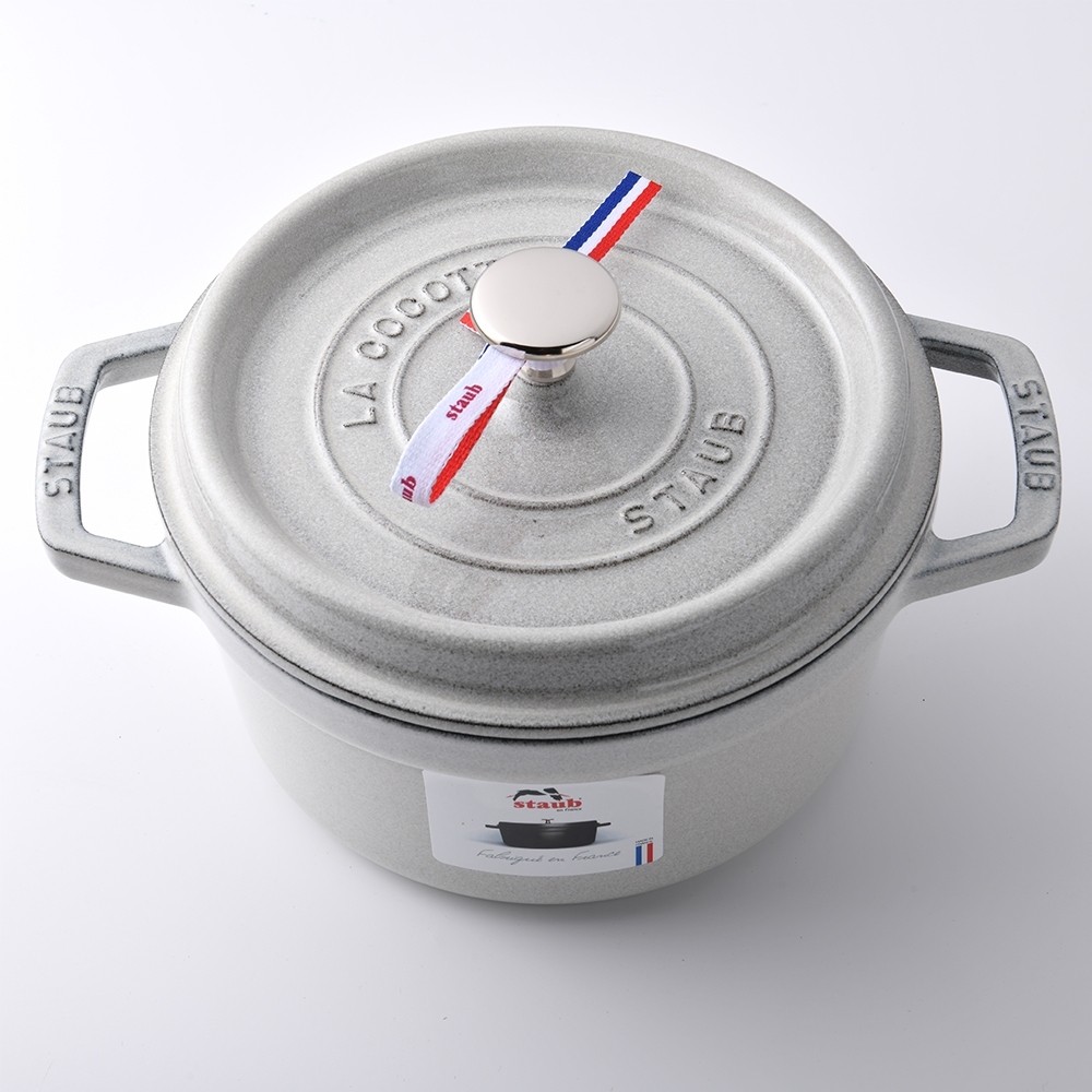 Staub 圓形鑄鐵鍋18cm 1.7L 松露白法國製湯鍋燉鍋(電磁爐IH爐可用