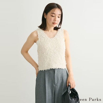 Green Parks 2WAY柔軟紗線圓領背心
