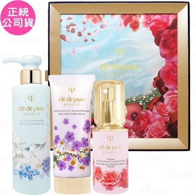 Clédepeau肌膚之鑰 【福利品】Cle de Peau Beaute 肌膚之鑰 花漾光采奢寵禮盒(珍稀膠囊精粹40ml+潔膚液190ml+護手霜75ml)(無封膜版)(公司貨)