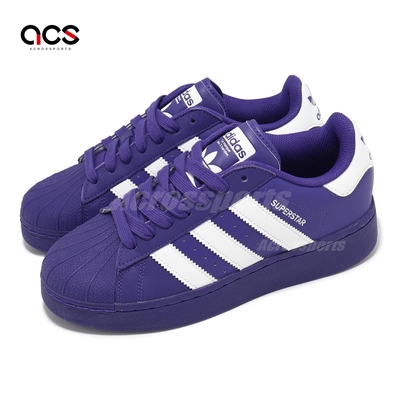 adidas 休閒鞋Superstar XLG W 女鞋紫白厚底貝殼頭三葉草經典