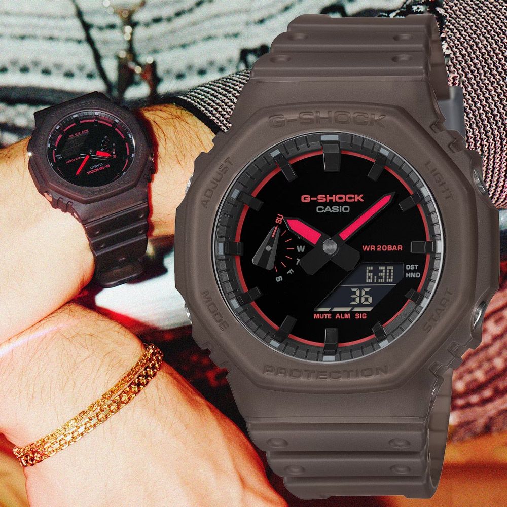 CASIO 卡西歐 G-SHOCK 霓虹光影 八角雙顯腕錶 錶 手錶 送禮 GA-2100K-5A