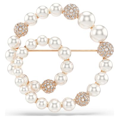 SWAROVSKI 施華洛世奇 Matrix 高雅輕奢水晶珍珠胸針 寵愛媽媽 送禮推薦 5743778