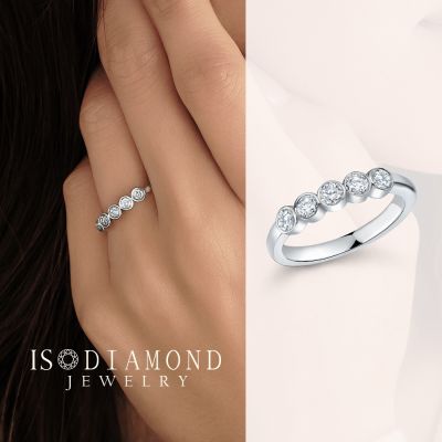 IS DIAMOND 鑽石戒指 包鑲 線戒設計款(培育鑽石)