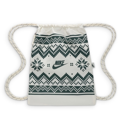 NIKE 後背包 小包 束口袋 運動包 NK HERITGE DRAWSTRNG-FAIR ISLE 白綠 FZ7287-133