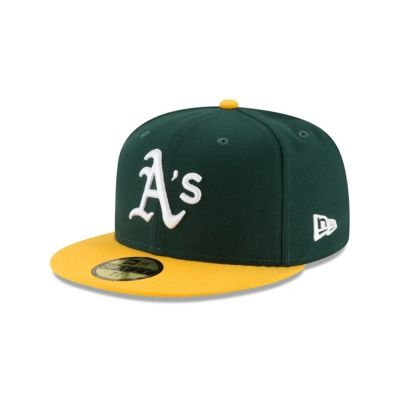NEW ERA 男女 59FIFTY MLB 球員帽 運動家 _主場 深綠/黃 NE70361054