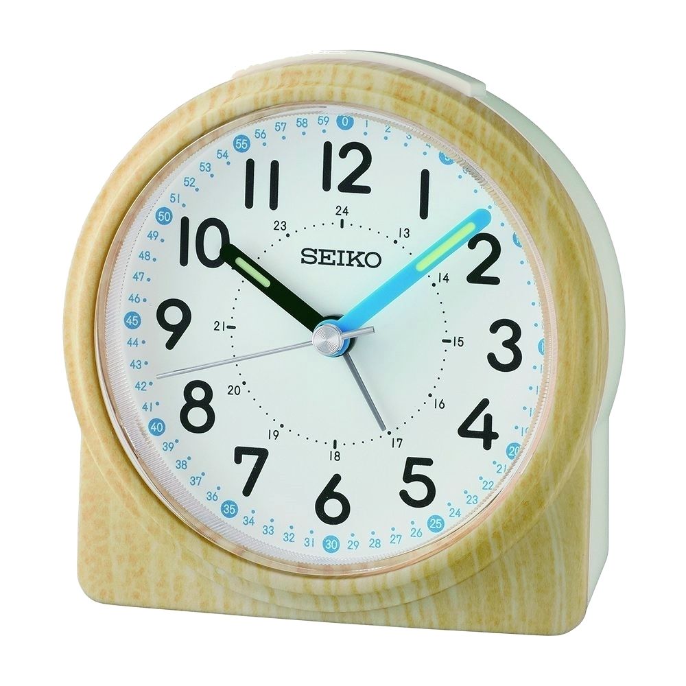 SEIKO 日本精工 滑動式秒針 燈光 貪睡 鬧鐘(QHE210B)9.1X8.6cm