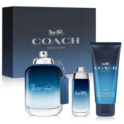 COACH 時尚藍調男性淡香水禮盒-淡香水100ml+15ml&沐浴精100ml