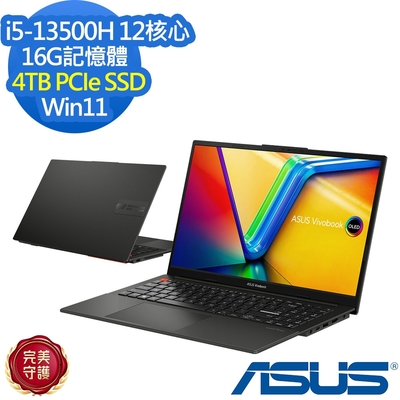 ASUS華碩 ASUS S5504VA 15.6吋效能筆電 i5-13500H/16G/4TB PCIe SSD/Win11/Vivobook S15 OLED/午夜黑/特仕版