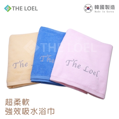 【THE LOEL】韓國精梳紗純棉浴巾(青藍色/鵝黃色/果凍粉)