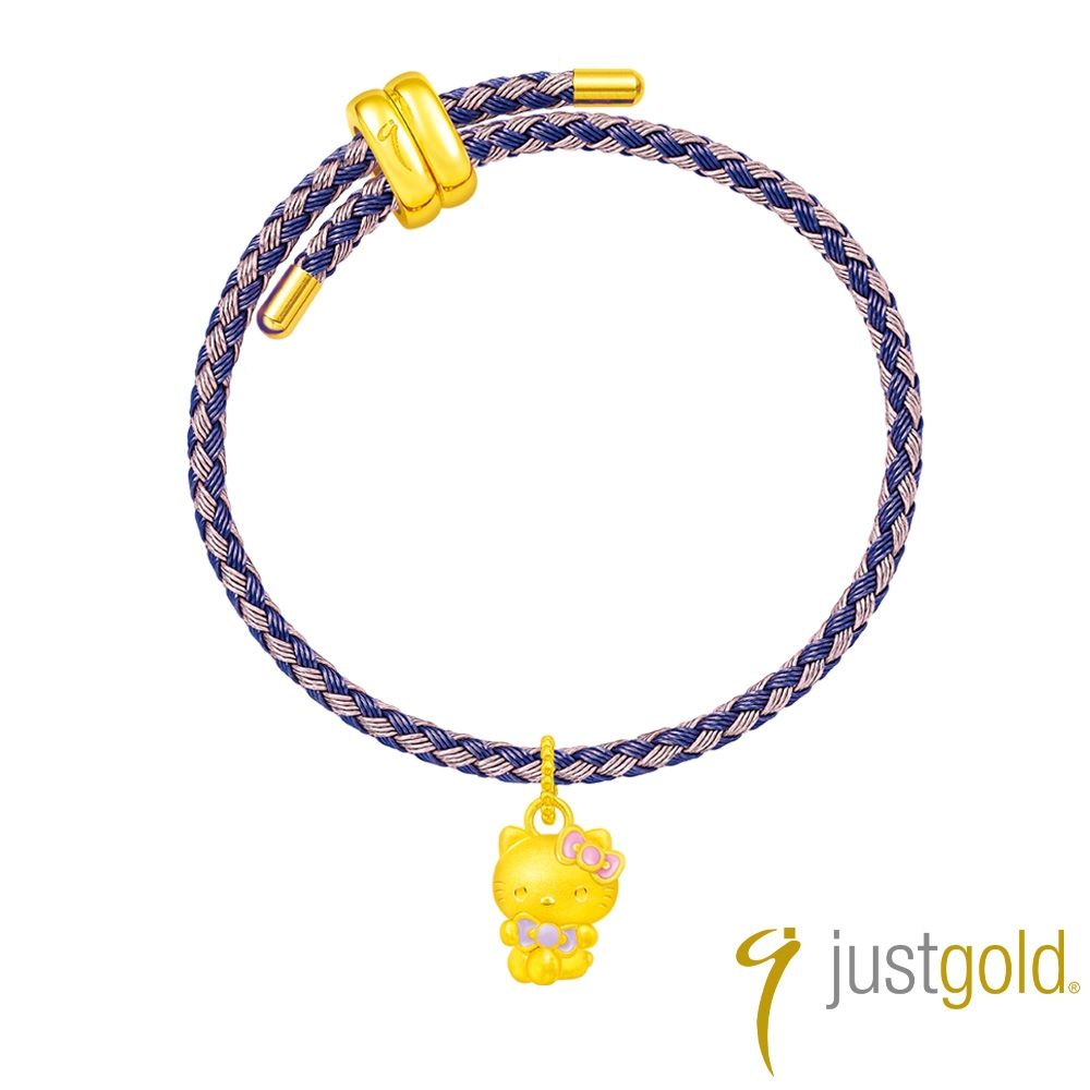【Just Gold 鎮金店】Hello Kitty 幸福漫漫-蝴蝶結 純金 兩用串飾
