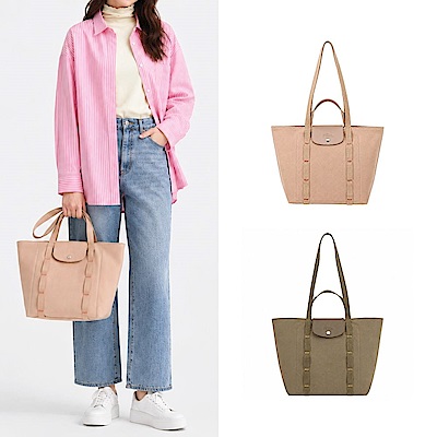 LONGCHAMP LE PLIAGE COLLECTION系列棉質手提/肩揹兩用包(中/多色選)