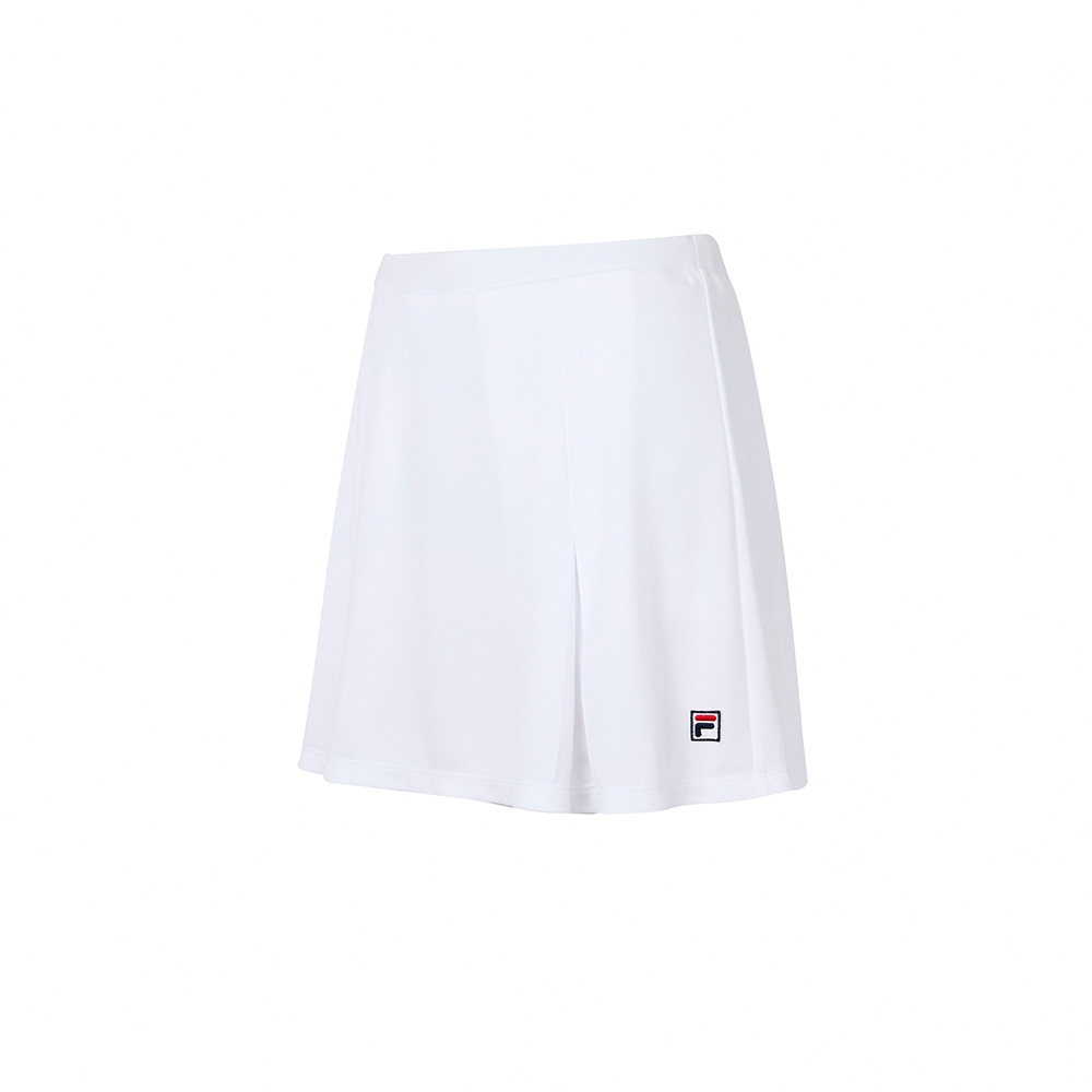 FILA 女抗UV吸濕排汗短裙-白色 5SKY-5007-WT