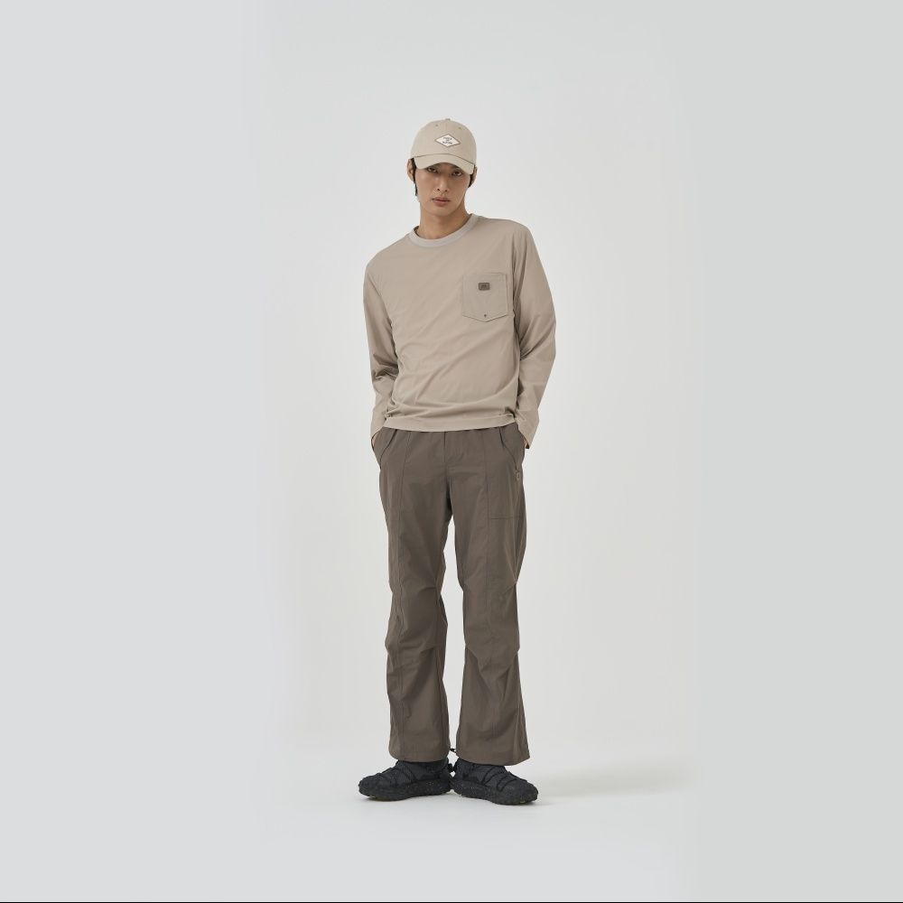 BBC EARTH 男女 SIMPLE WOVEN LONG SLEEVE T-SHIRT 長袖上衣 米色 BE51TL02U310