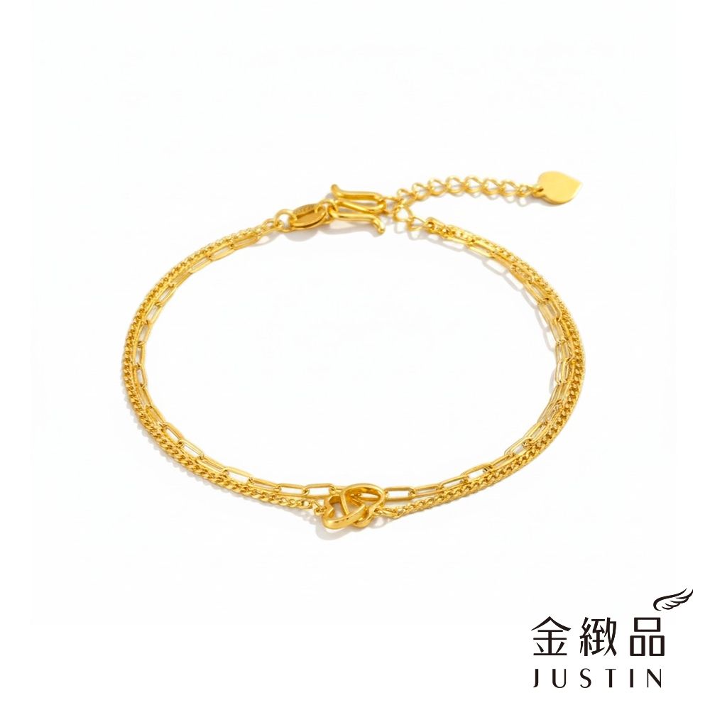 金緻品 黃金手鍊 心心相釦 0.91錢 5G工藝