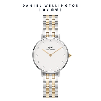 Daniel Wellington DW 手錶 Petite Lumine 28mm 星辰珠寶式雙色錶鏈-白錶盤 DW00100616