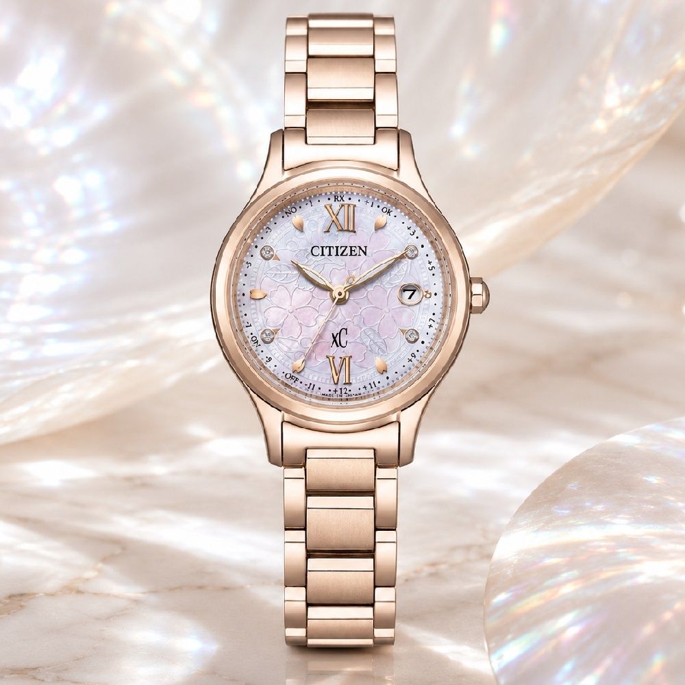 CITIZEN 星辰錶 xC系列限量 Hebe廣告款 光動能 電波錶 鈦金屬 女錶 ES9498-77N