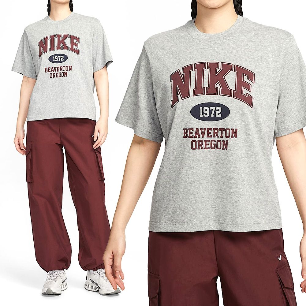Nike As W Nsw Ss Boxy Retro Tee 短袖 女款 灰色 寬鬆 T恤 IH0825-063