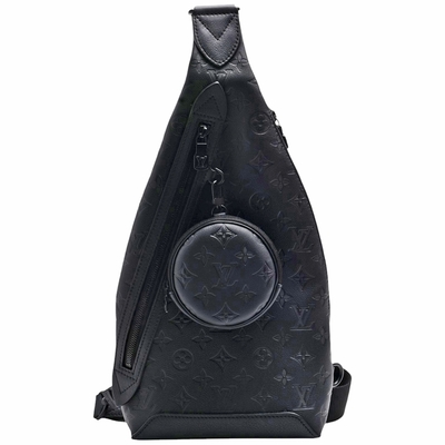 LOUIS VUITTON路易威登 LV  M21890 經典Duo系列壓紋小牛皮斜背包(黑色)