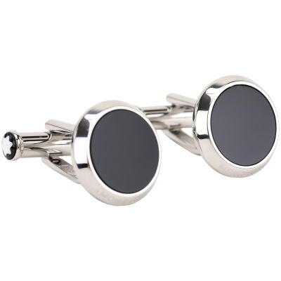 MontBlanc 大班系列 銀色縞瑪瑙寶石袖扣