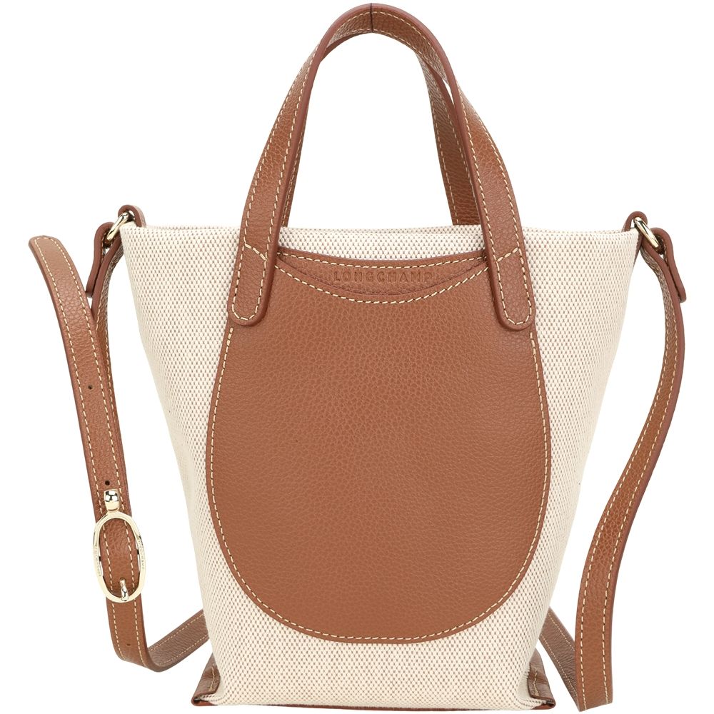 LONGCHAMP Complice S 手提 斜背帆布包(淡紅褐色)