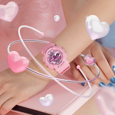 CASIO卡西歐 BABY-G 活力繽紛 Y2K時尚 甜心粉紅 雙顯系列 BA-110YK-4A 43.4mm