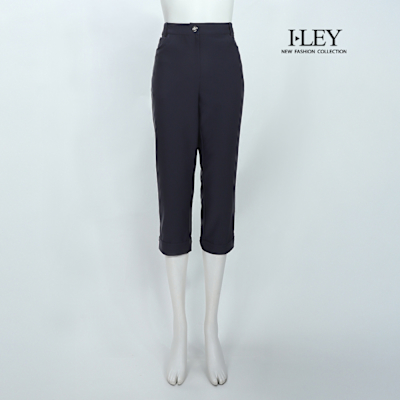 ILEY伊蕾 都會休閒質感七分窄管褲(深藍；L-2L)