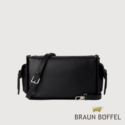 【BRAUN BUFFEL 德國小金牛】台灣總代理 柯亞-A 大肩包-黑色/BF893-27-BK