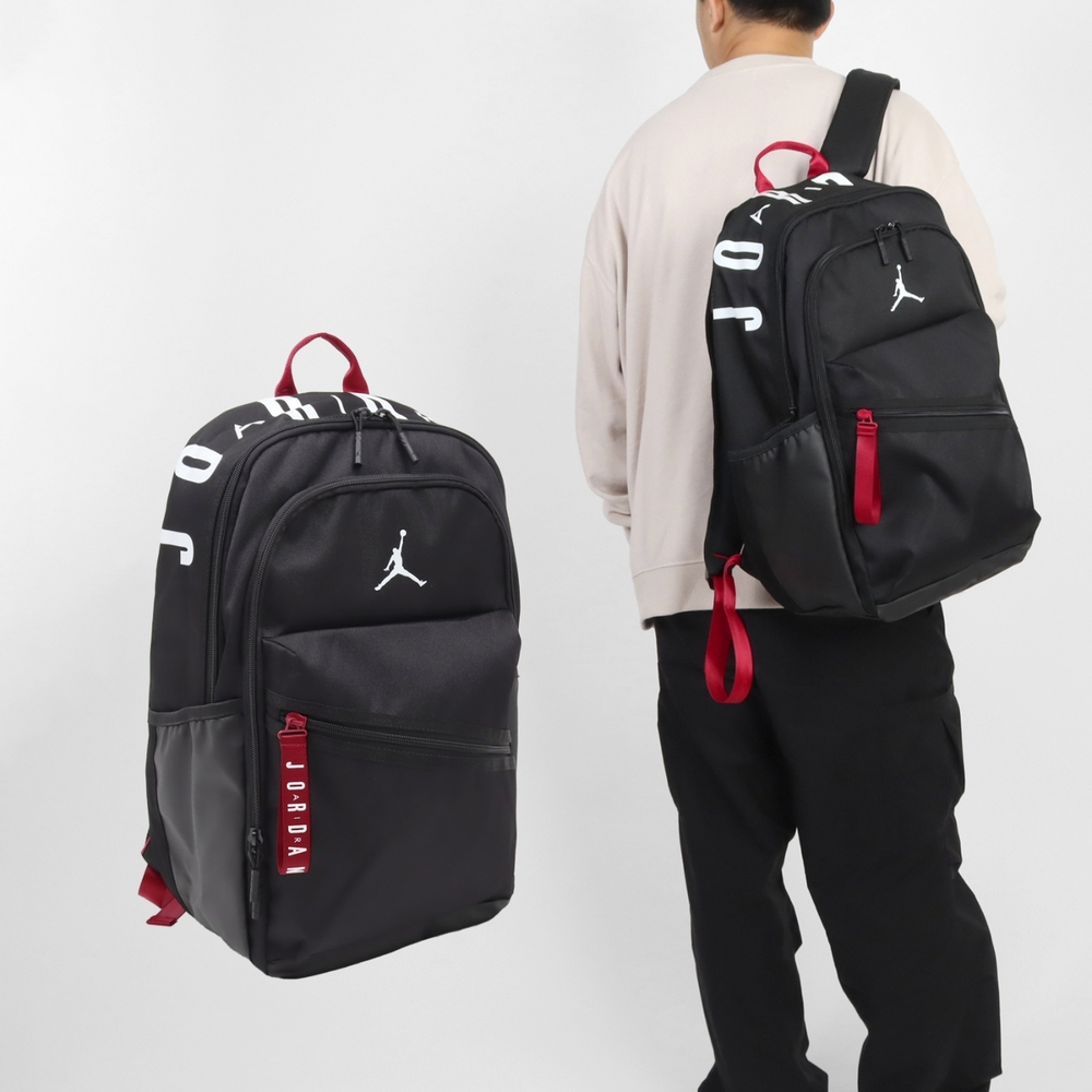 Nike 後背包Jordan Air Patrol Pack 黑白紅15吋大空間背包肩背包 