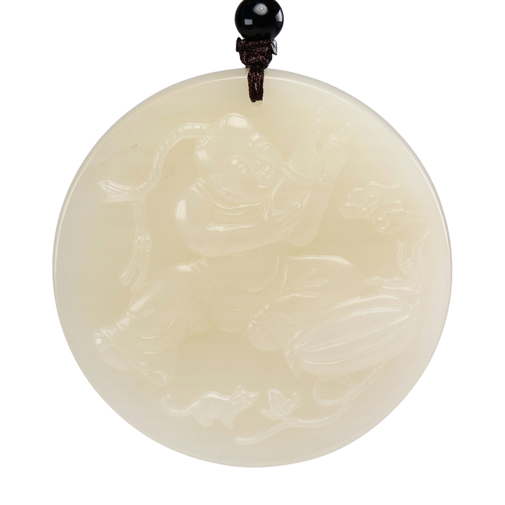 漢石齋】天然和田玉童子竹笙玉珮吊墜白玉(51*51*9mm) | 漢石齋| Yahoo